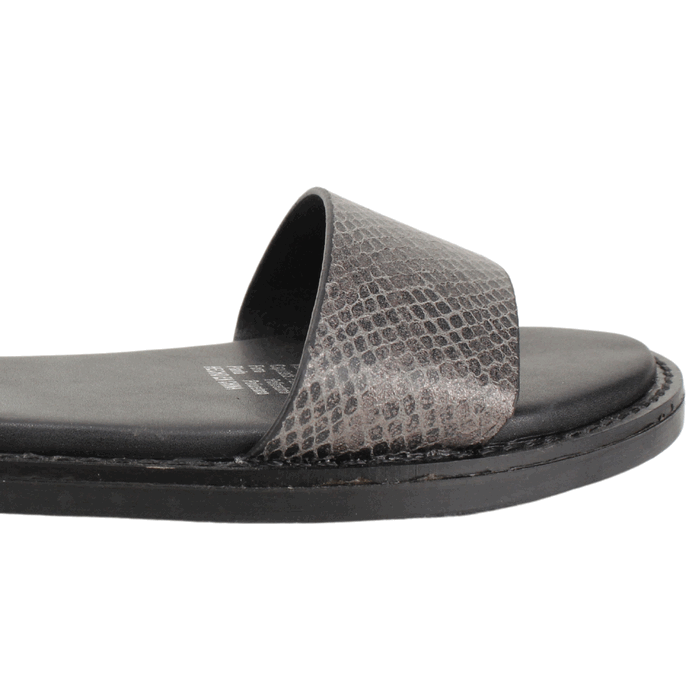 SANDALIA MUJER NEW WALK NEGRO REPTIL PLANA - 4