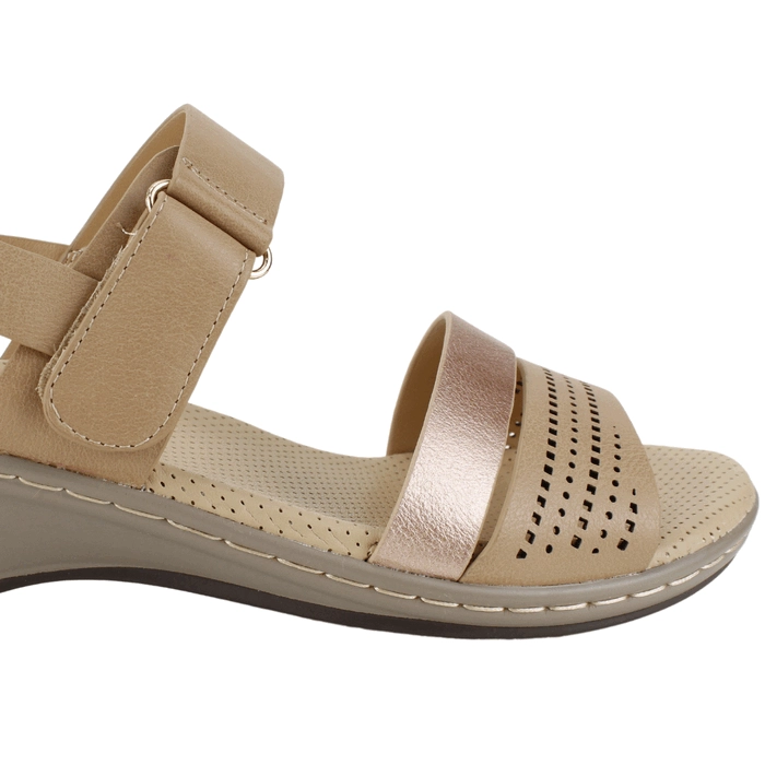 SANDALIA MUJER NEW WALK BEIGE MILA - 4