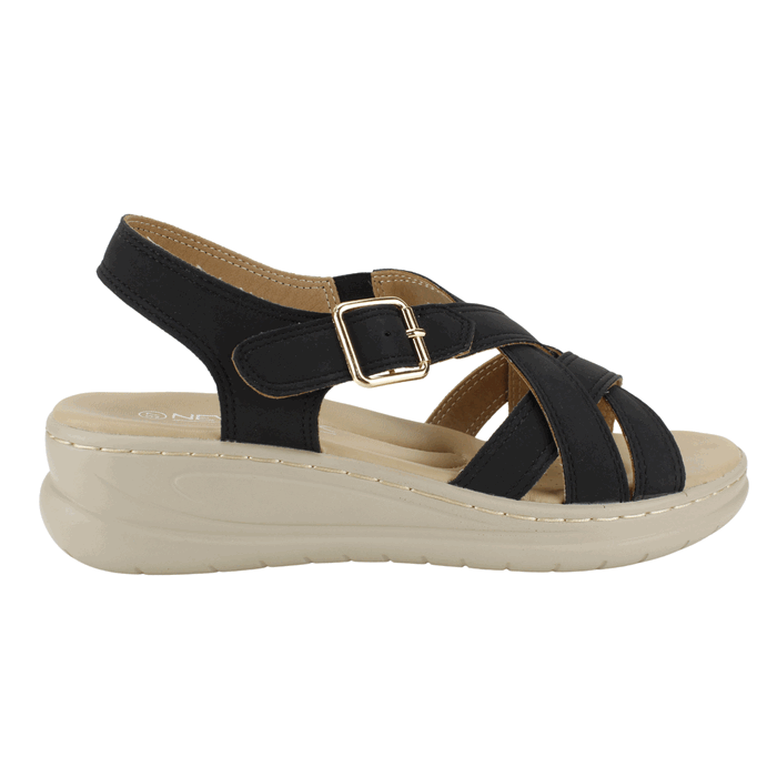 SANDALIA NEW WALK LEONOR CONFORT NEGRO - 1