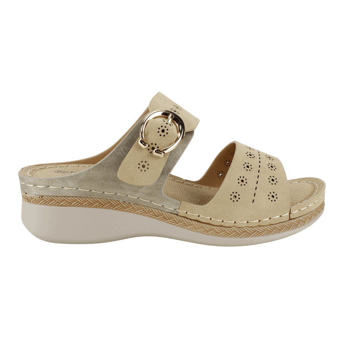 SANDALIA MUJER NEW WALK BEIGE SOL CONFORT - 1