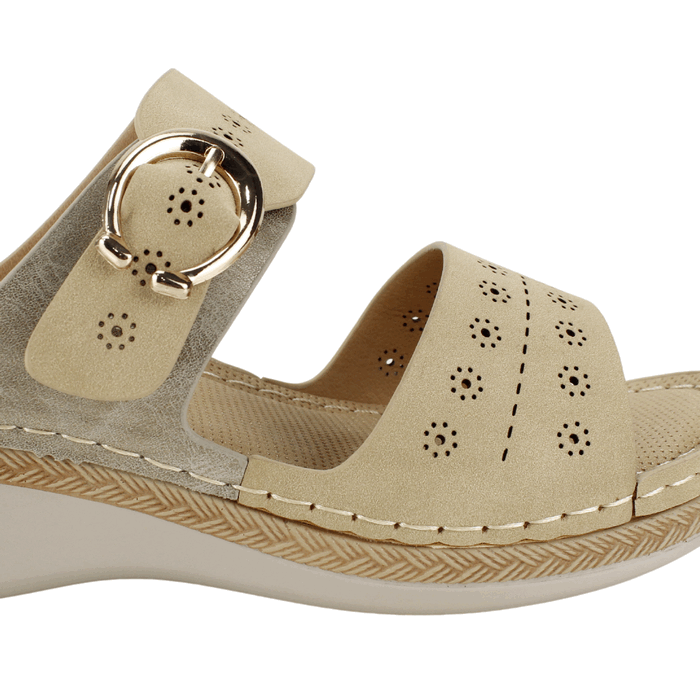 SANDALIA MUJER NEW WALK BEIGE SOL CONFORT - 4