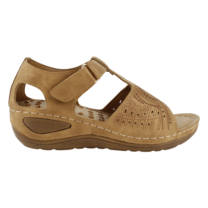 SANDALIA MUJER NEW WALK CAMEL MARINA CONFORT - 1