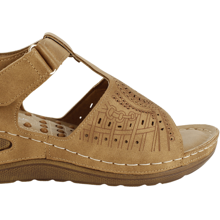 SANDALIA MUJER NEW WALK CAMEL MARINA CONFORT - 4