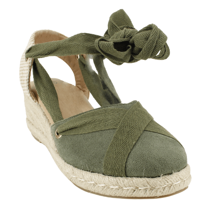 SANDALIA MUJER AGUA DE COCO MICROFIBRA VERDE PETRÓLEO CUÑA - 3