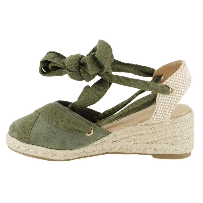 SANDALIA MUJER AGUA DE COCO MICROFIBRA VERDE PETRÓLEO CUÑA - 4