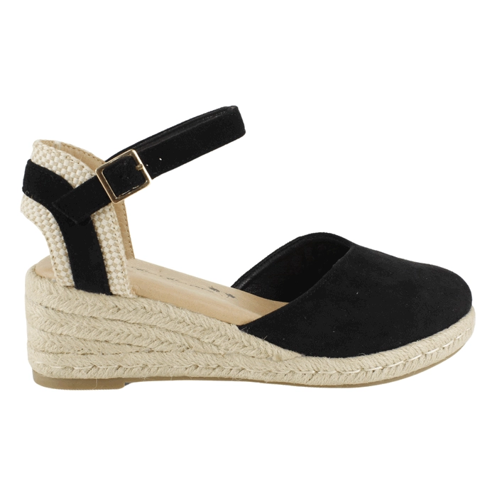 SANDALIA MUJER AGUA DE COCO MICROFIBRA NEGRO CUÑA - 1