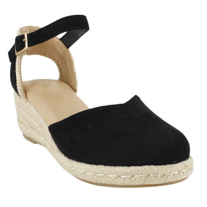 SANDALIA MUJER AGUA DE COCO MICROFIBRA NEGRO CUÑA - 3