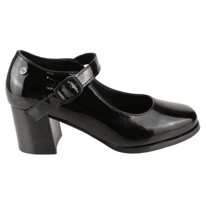 ZAPATO NEW WALK CONFORT NEGRO BRILLANTE - 1