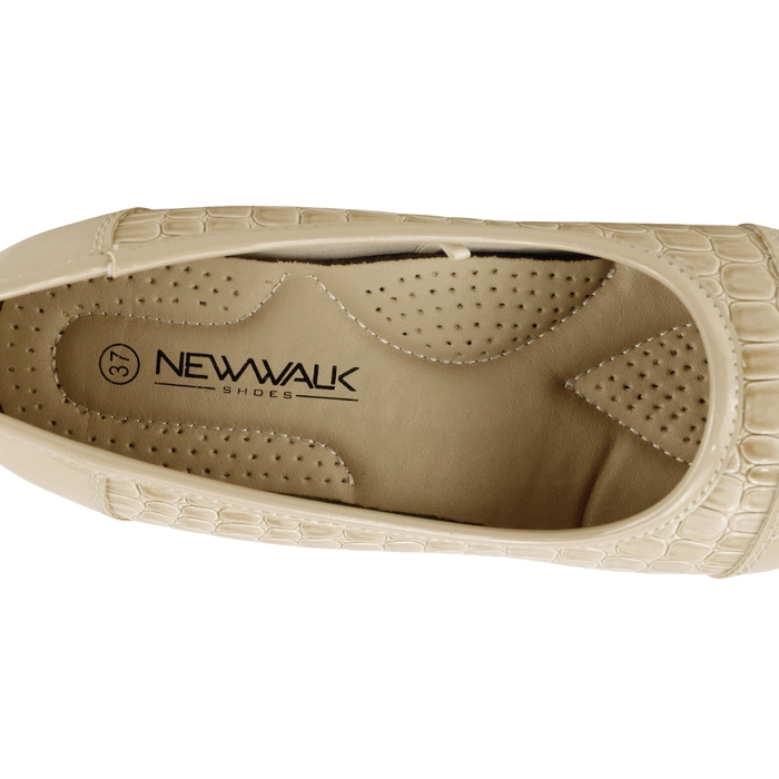 ZAPATO NEW WALK REPTIL SHINE BEIGE - 4