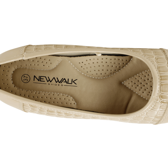 ZAPATO NEW WALK REPTIL SHINE BEIGE - 4