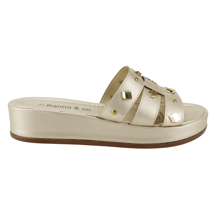 SANDALIA KANNA & CO TACHAS BEIGE - 1