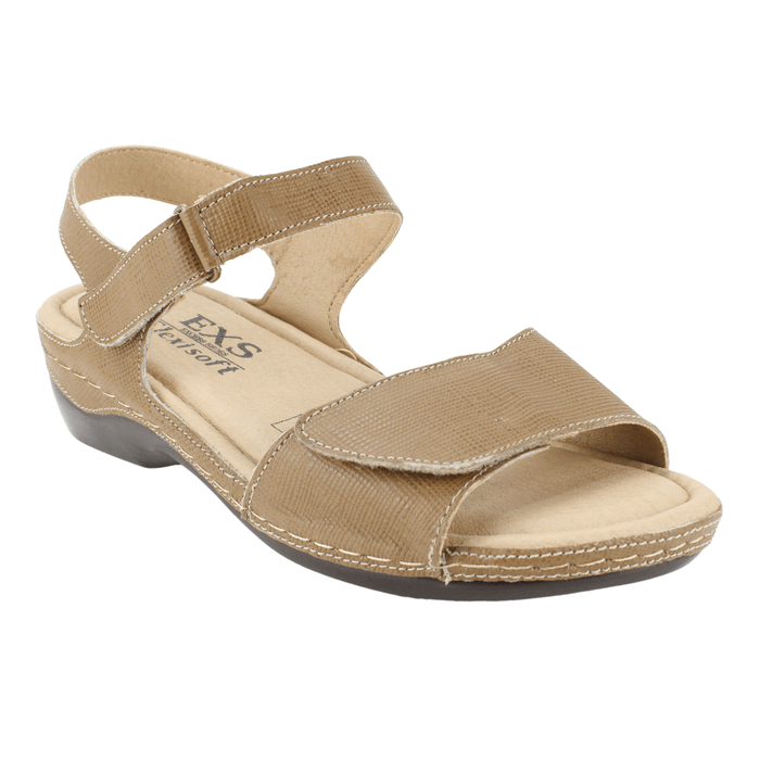 SANDALIA EXS CONFORT CUERO MARRON - 2