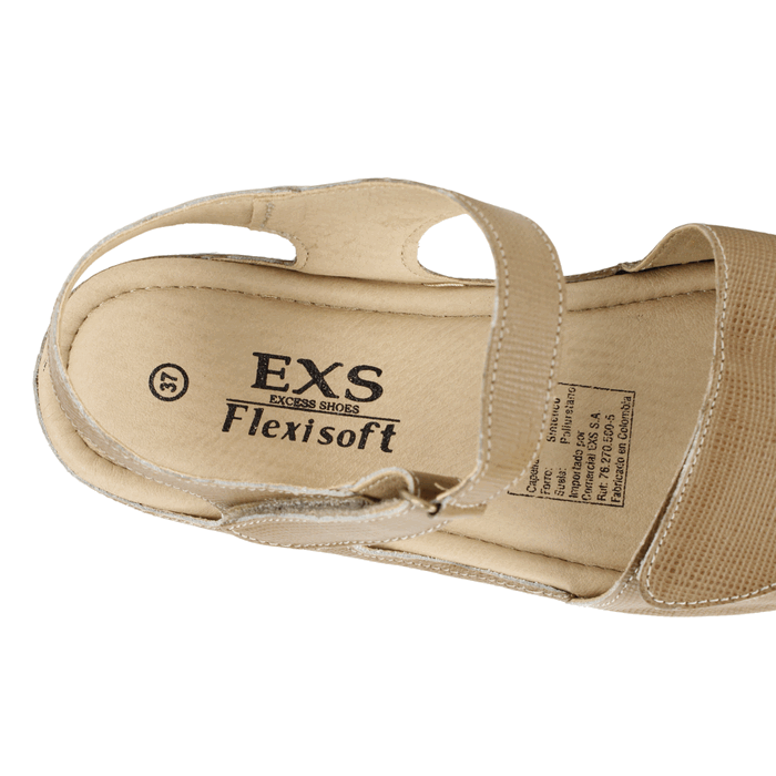 SANDALIA EXS CONFORT CUERO MARRON - 4