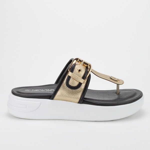 SANDALIA NEW WALK METAL DORADO - 1