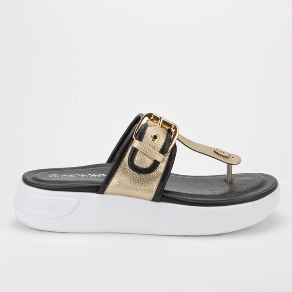 SANDALIA NEW WALK METAL DORADO - 1