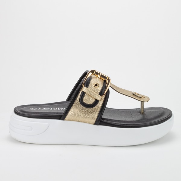 SANDALIA NEW WALK METAL DORADO - 1