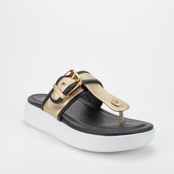 SANDALIA NEW WALK METAL DORADO - 2