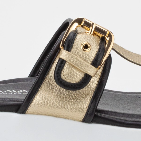 SANDALIA NEW WALK METAL DORADO - 4