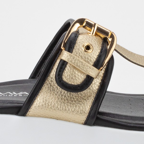 SANDALIA NEW WALK METAL DORADO - 4