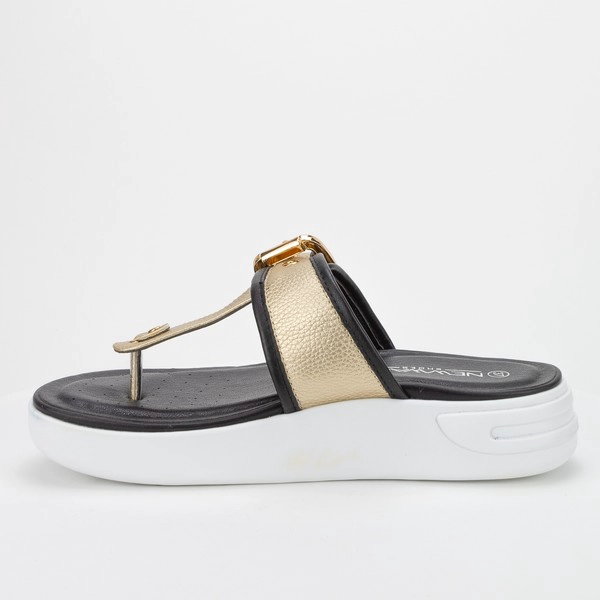 SANDALIA NEW WALK METAL DORADO - 5