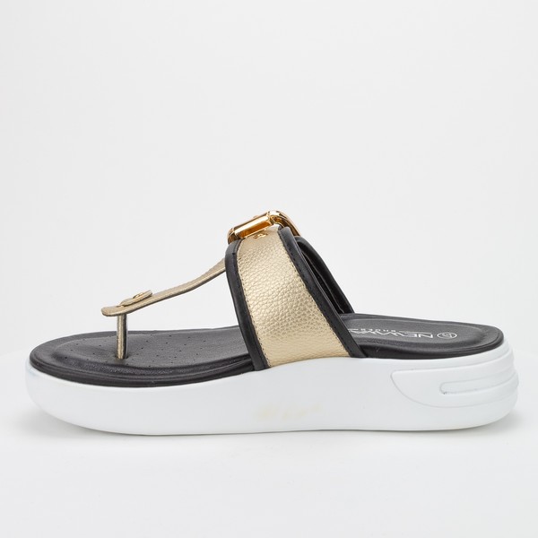SANDALIA NEW WALK METAL DORADO - 5