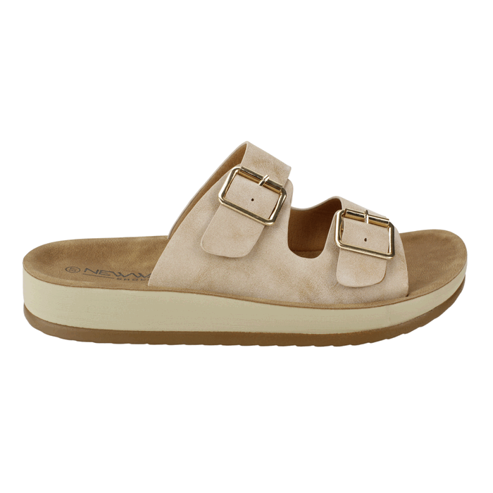 SANDALIA NEW WALK DOBLE HEBILLA DORADA - 1