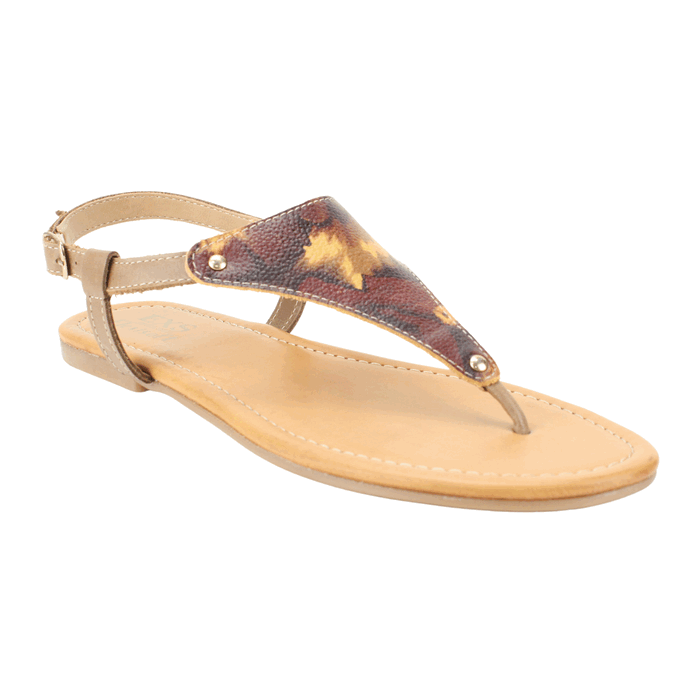 SANDALIA EXS PLANA CUERO CAMEL - 2