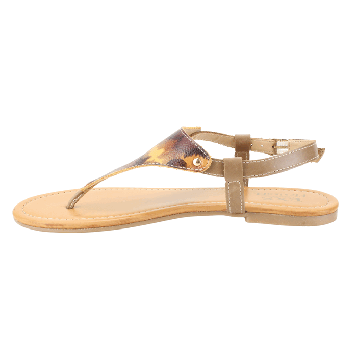 SANDALIA EXS PLANA CUERO CAMEL - 3