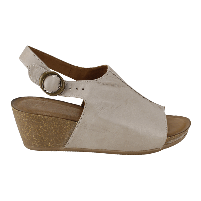 SANDALIA EXS CUÑA CUERO BEIGE - 1