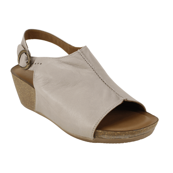 SANDALIA EXS CUÑA CUERO BEIGE - 2