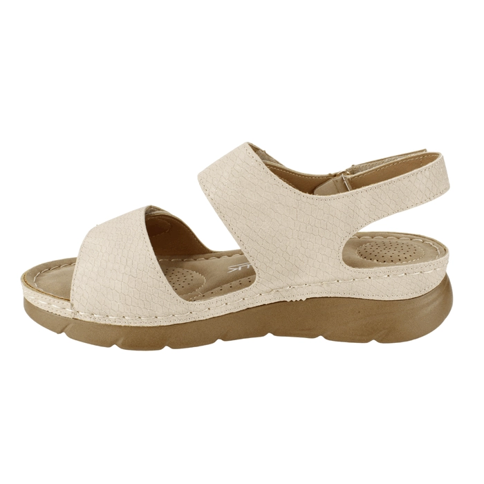SANDALIA NEW WALK VELCRO REPTIL BEIGE - 3