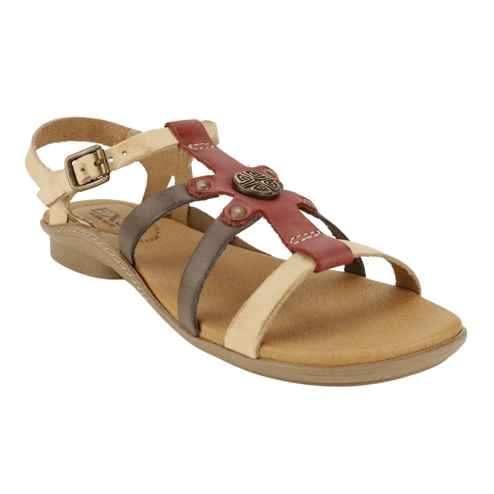 SANDALIA EXS TIRAS CUERO MULTICOLOR - 2
