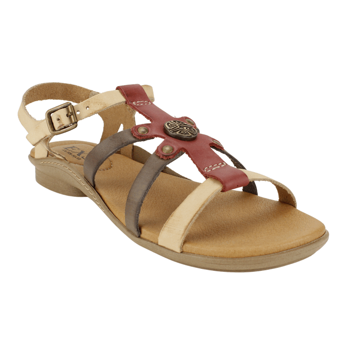 SANDALIA EXS TIRAS CUERO MULTICOLOR - 2