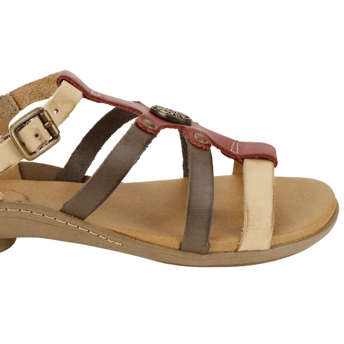 SANDALIA EXS TIRAS CUERO MULTICOLOR - 4