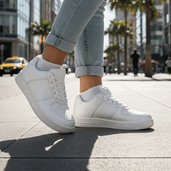 ZAPATILLA NEW WALK ESCOLAR PUNTOS BLANCA - 2