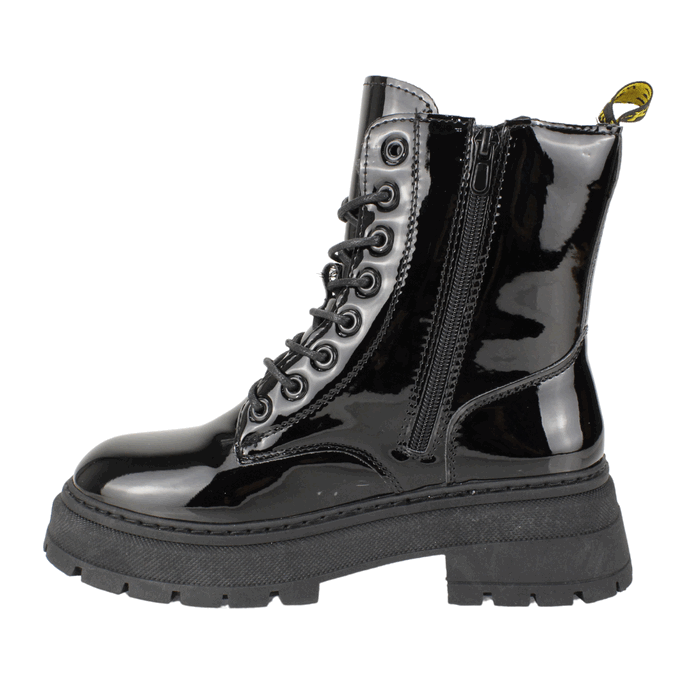 BOTIN NEW WALK MILITAR BRILLANTE NEGRO - 4