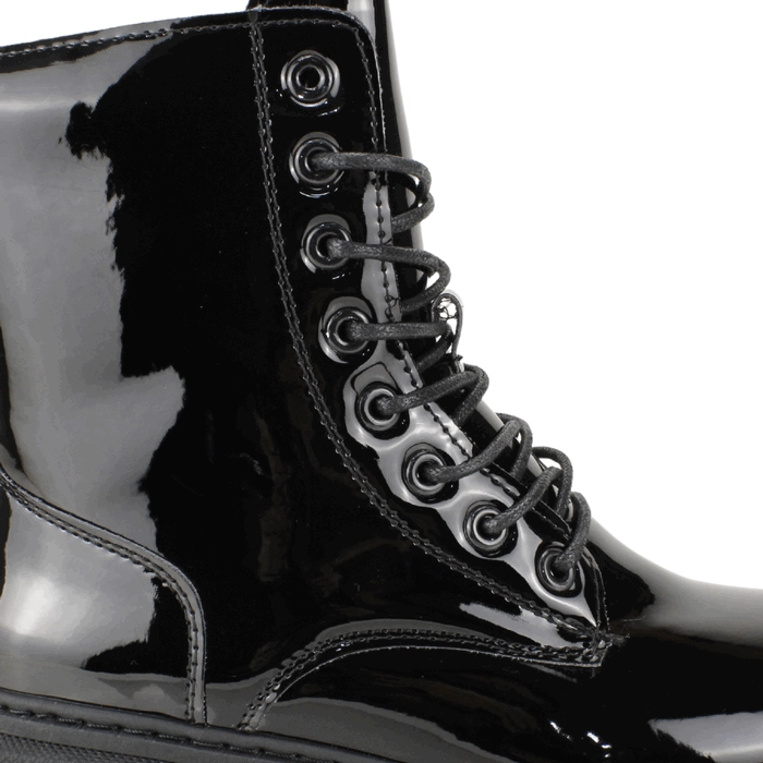 BOTIN NEW WALK MILITAR BRILLANTE NEGRO - 5