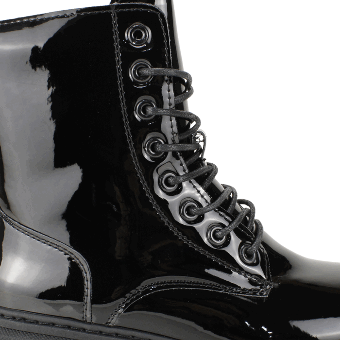 BOTIN NEW WALK MILITAR BRILLANTE NEGRO - 5