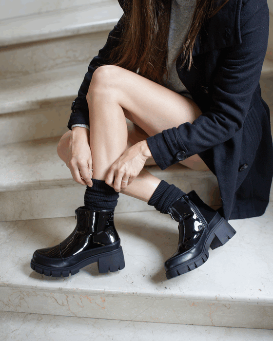BOTIN NEW WALK BRILLANTE NEGRO - 2