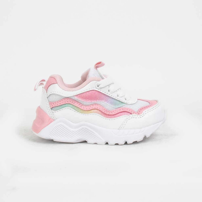 ZAPATILLA NAT GEO KIDS ARCOIRIS ROSA - 1