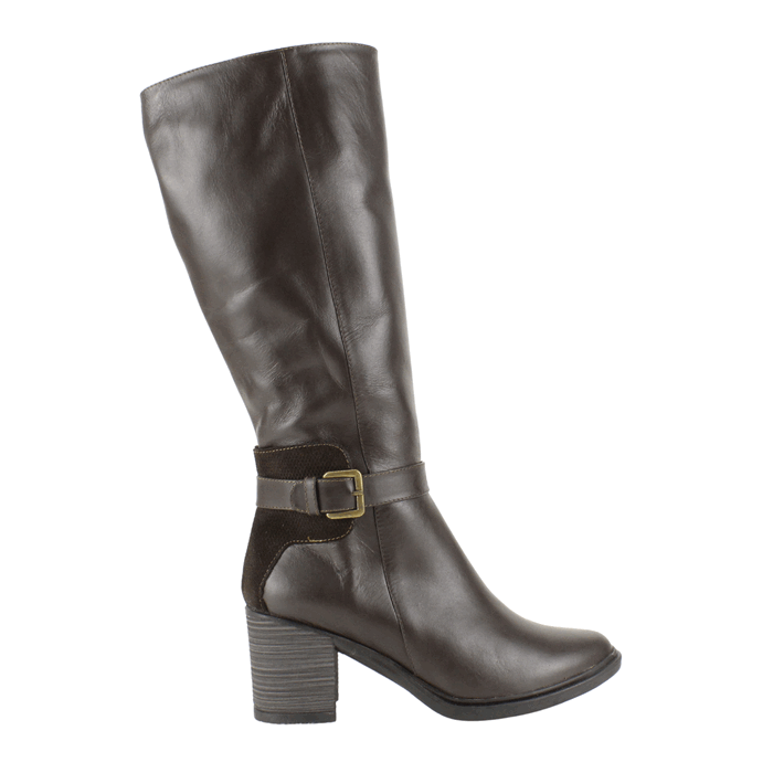 BOTA EXS DE CUERO BROCHE CAFE - 1