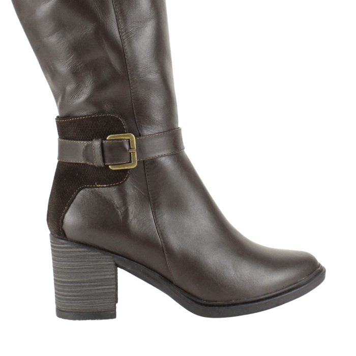 BOTA EXS DE CUERO BROCHE CAFE - 4