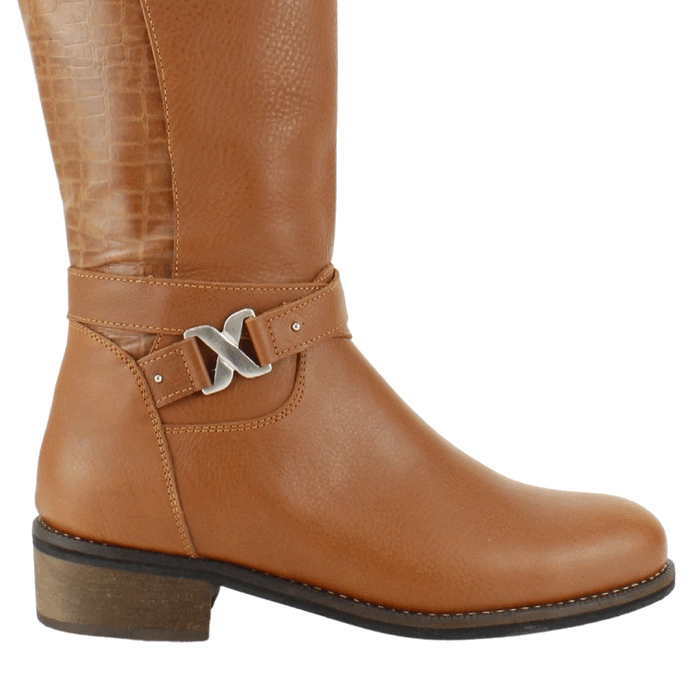 BOTA EXS CUERO LARGA CAMEL - 4