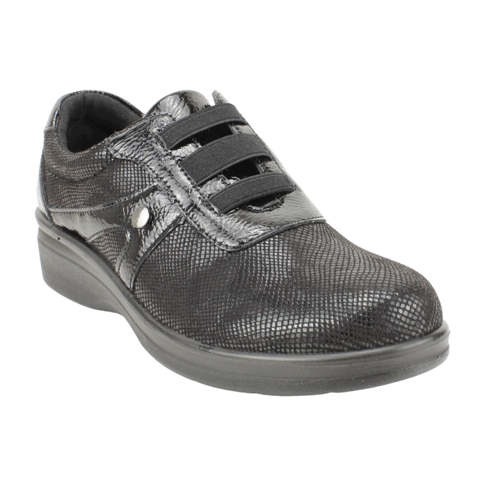 ZAPATILLA NEW WALK SLIP ON REPTIL NEGRA - 2