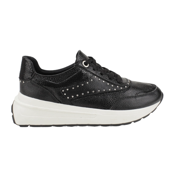 ZAPATILLA EXS BRILLOS CUERO NEGRA - 1