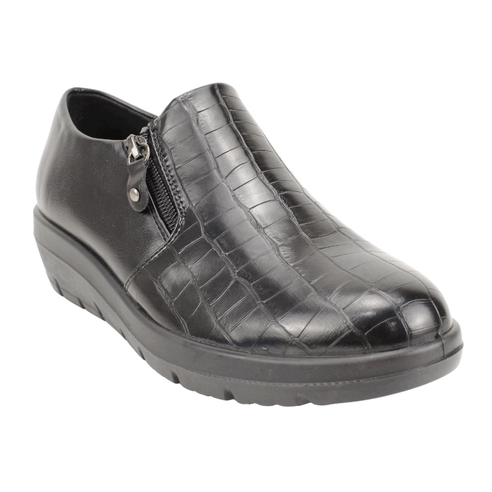 ZAPATO NEW WALK REPTIL CONFORT NEGRO - 2