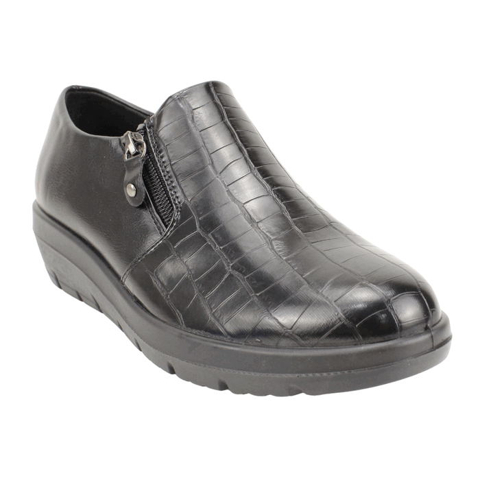 ZAPATO NEW WALK REPTIL CONFORT NEGRO - 2