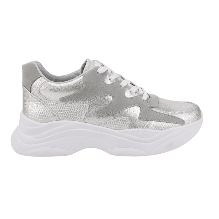 ZAPATILLA EXS CHUNKY PLATEADA - 1