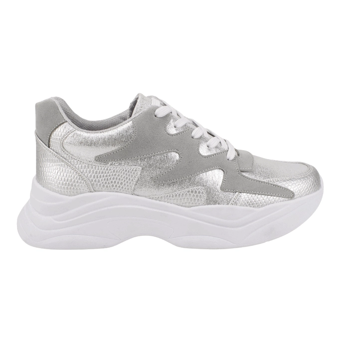ZAPATILLA EXS CHUNKY PLATEADA - 1