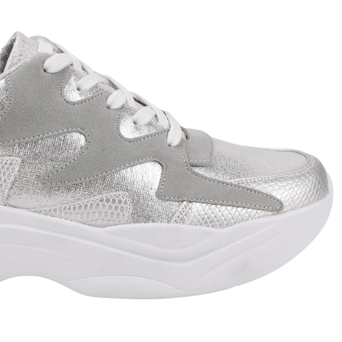 ZAPATILLA EXS CHUNKY PLATEADA - 4